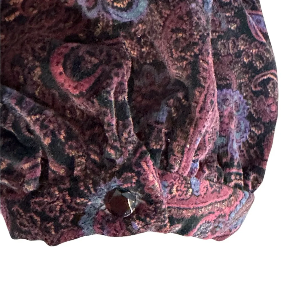 Dark Purple Vintage Paisley Handmade Knickerbocker Two Piece Set Size XS/S - Picture 6 of 7